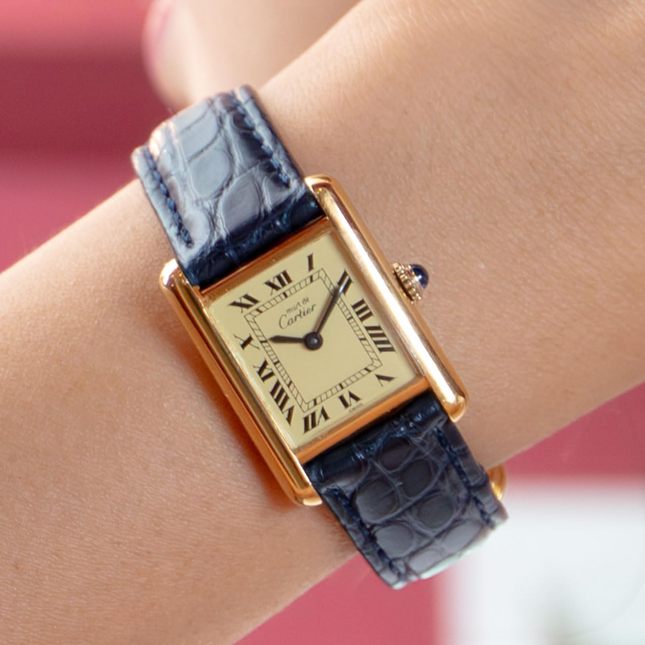 K*i様 Cartier 純正アリゲーター レザーベルト 23/21 カルティエ 革